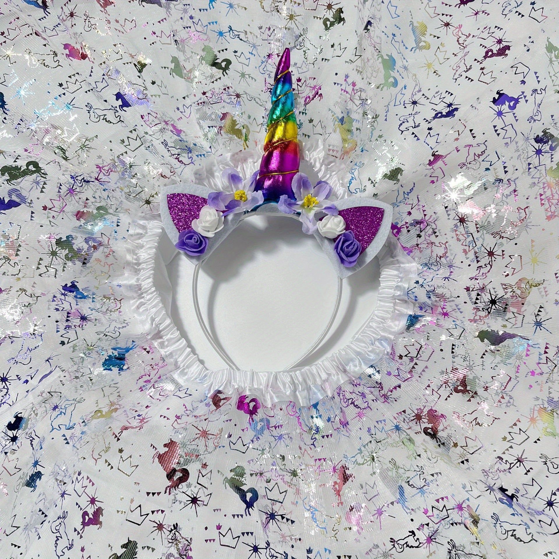 Girls' Rainbow Unicorn Headband & Skirt Set
