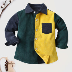 Toddler Boys Long Sleeve Colorblock Shirt Top