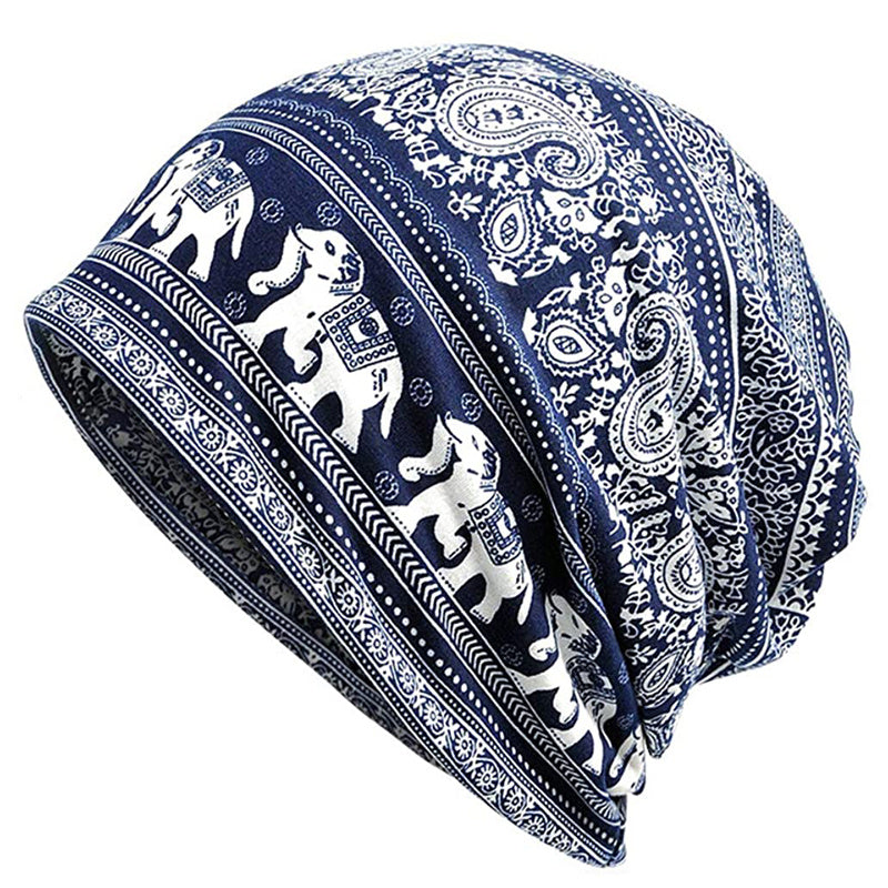 Men's Geometric Patterns Mix Baggy Slouchy Chemo Sleep Beanie Hat Skull Cap