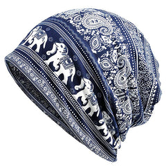 Men's Geometric Patterns Mix Baggy Slouchy Chemo Sleep Beanie Hat Skull Cap