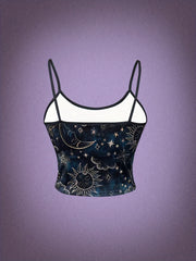 Halloween Star Moon Sun Cami Top Sleeveless Summer Tank