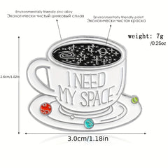Solar System Coffee Enamel Pin Cup Backpack
