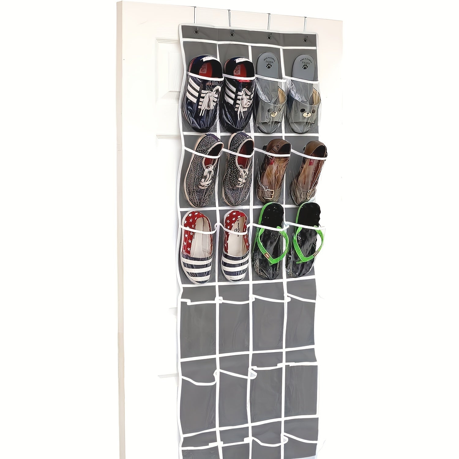 Over The Door Shoe Storage Rack with 24 Pockets Organizer