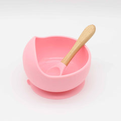 Baby Suction Bowl & Spoon Set Silicone Weaning Food Bowls
