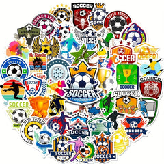 50pcs Football Stickers PVC Trophy Football Stickers For Luggage Computer