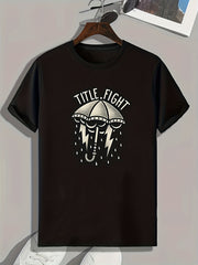 Men's Umbrella Print Graphic T-shirt for Summer