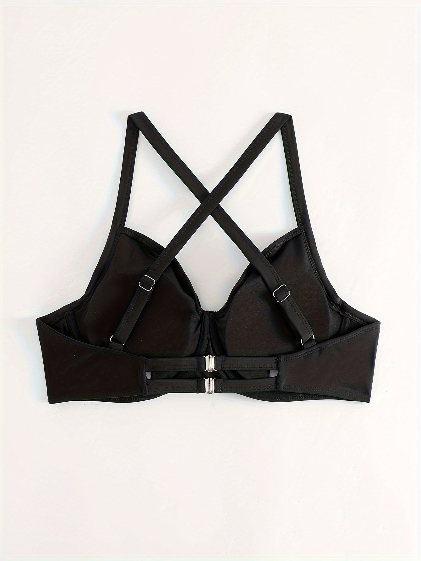 Cross Front V Neck Crisscross Back Bikini Top
