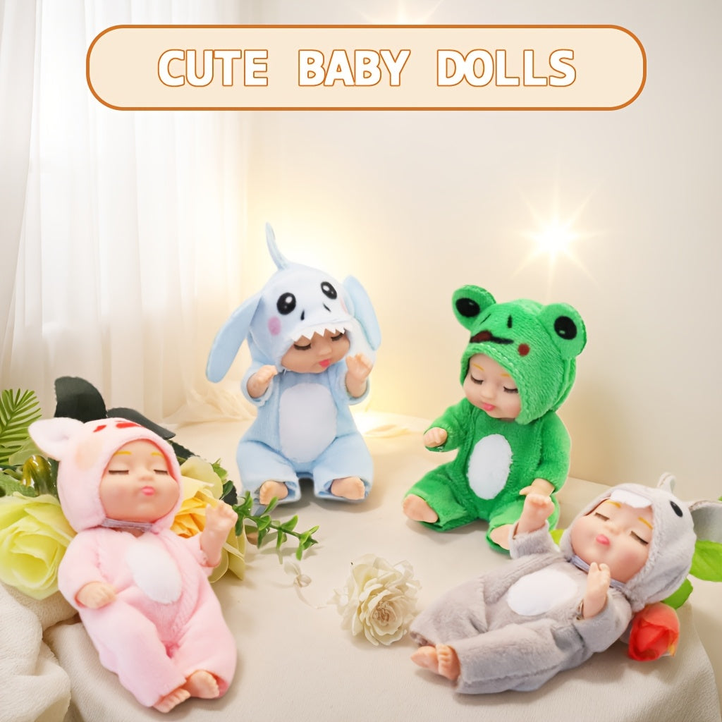 6pcs Mini Reborn Baby Dolls 4 Inch Realistic Toddler Playset Kids Ideal
