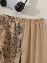 Boy's Paisley Pattern 2pcs Set Casual Outfits Kids Clothes
