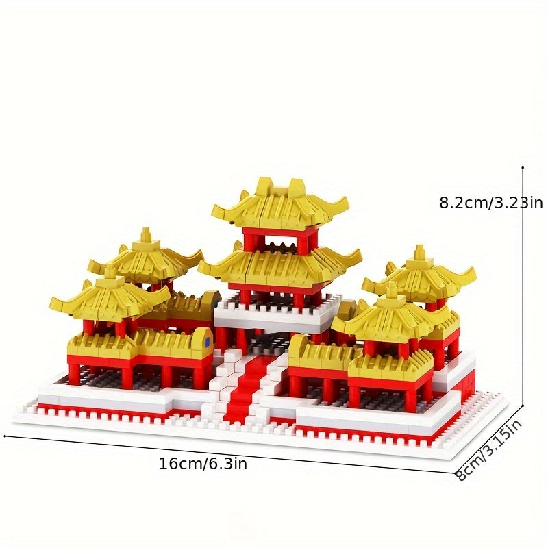 Square Palace Building Block Set Chinese Style Model Toy Collection