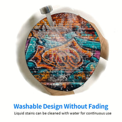 Doodle Pattern Round Mouse Pad 20x20cm for Games Home Office