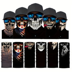 Skull Head Half Face Magic Scarf Seamless Neck Outdoor Mask