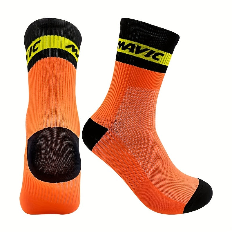 Mid Calf Athletic Socks for Cycling Running Sweat Absorbing Breathable