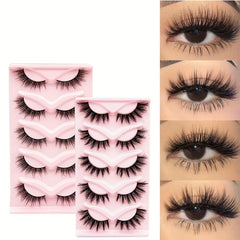 5 Pairs Faux Mink Eyelashes for Perfect Eye Makeup
