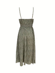 Floral Print Cami Maxi Dress V Neck Slim Waist