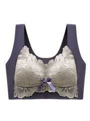 Floral Lace Wireless Bra Comfy & Stretchy Intimates Women's Lingerie