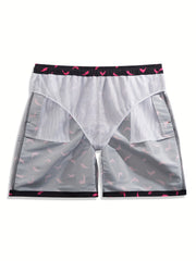 Dolphin Print Casual Drawstring Summer Beach Shorts