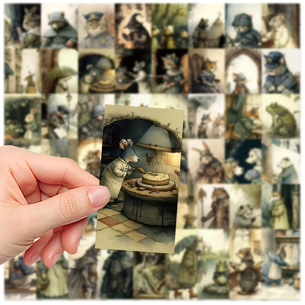 50pcs Fairy Tale Animal Book Illustration Series Stickers