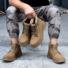 Men's Waterproof Safety Brown Boots For Winter