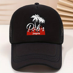 Flame Coconut Tree Baseball Cap Unisex Trucker Hat
