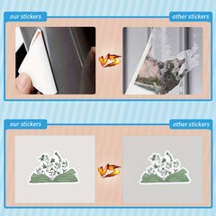 50pcs Reading Book Stickers Vinyl Decals for Journals Water Bottles Laptops Car