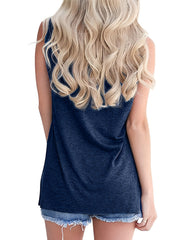 Letter Print Tank Top Sleeveless Crew Neck Casual Top