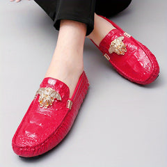 Men's Crocodile Loafer Shoes Lightweight Non Slip Driving Spring