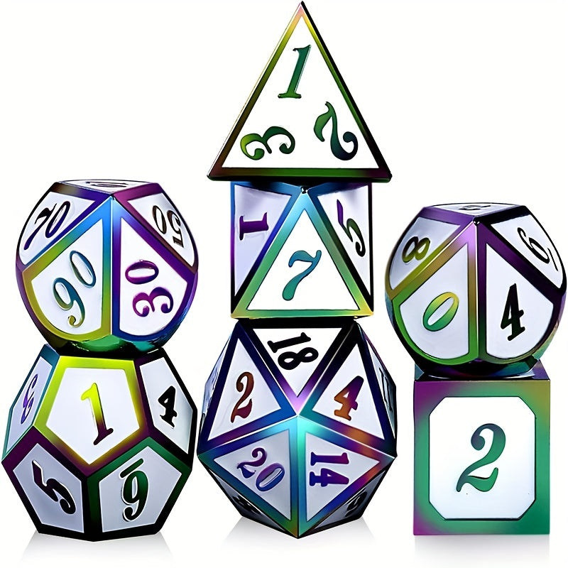 7pcs Magic Changing Metal Dices & Purple