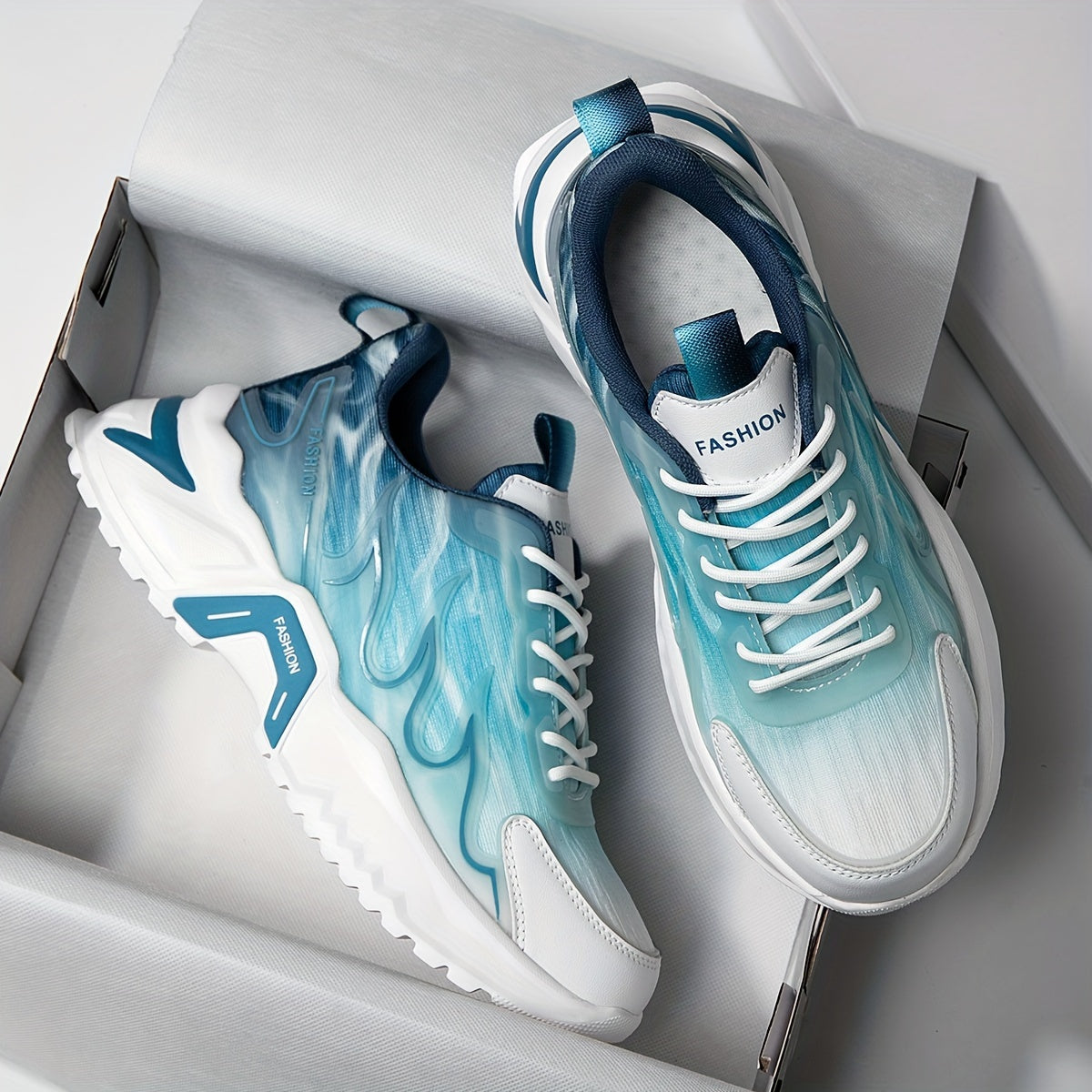Men's Luminous Night Glow Sneakers Soft Sole Lace Up Shoes