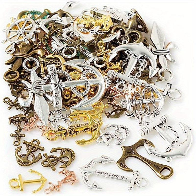 DIY Retro Zinc Alloy Jewelry Accessories Anchors Rudder Pendants