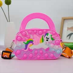 Kids Pony Silicone Crossbody Bag Girls Handbag
