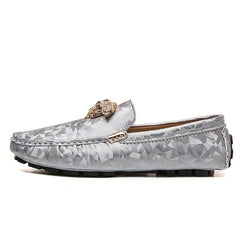 Men's Metallic Decor Loafer Shoes Non-slip Slip On Driving Shoes
