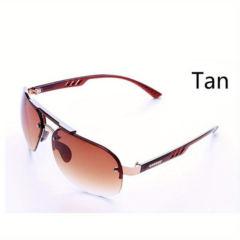 UV 400 Protection Rimless Sunglasses Men's Driving Glasses