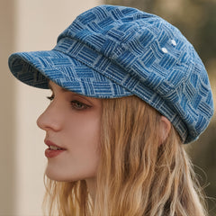 Winter Plaid Octagonal Hats Fall Painter Cap Newsboy Cap for Women and Men
