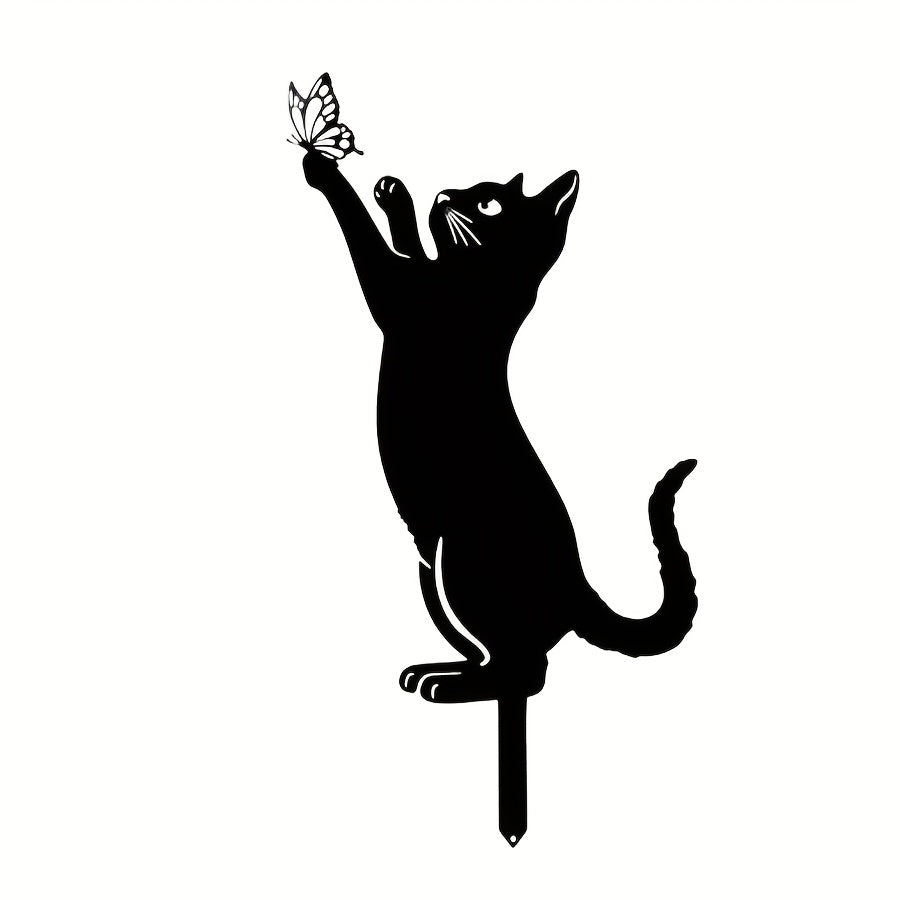 Metal Cat Silhouette Garden Decorations: Whimsical Touch for Your Yard