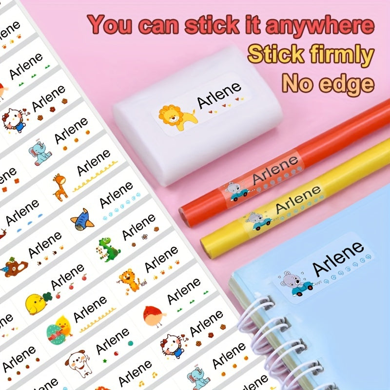 150pcs Custom Cartoon Name Stickers Waterproof Labels Personalized Stationery