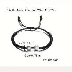 Handwoven Dumbbell Bracelet Alloy Barbell Bracelet