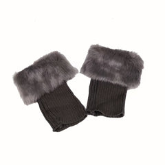 Feather Knitted Short Boots Socks Warm Boot Cuffs Leg Warmers