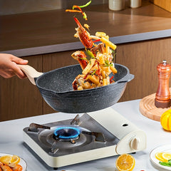 Non Stick Skillet Saute Pan 31cm Gas Stovetop Induction Cooker Kitchen Utensils