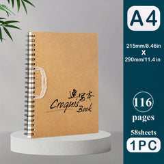 Cowhide Sketchbook 116 Pages Thickened Artist Portable Sketch Drawing Board
