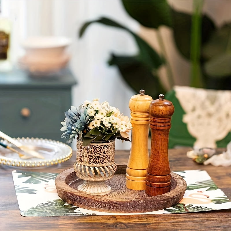 2pcs Wooden Serving Tray Decorative Centerpiece Holder Trays Kitchen Count