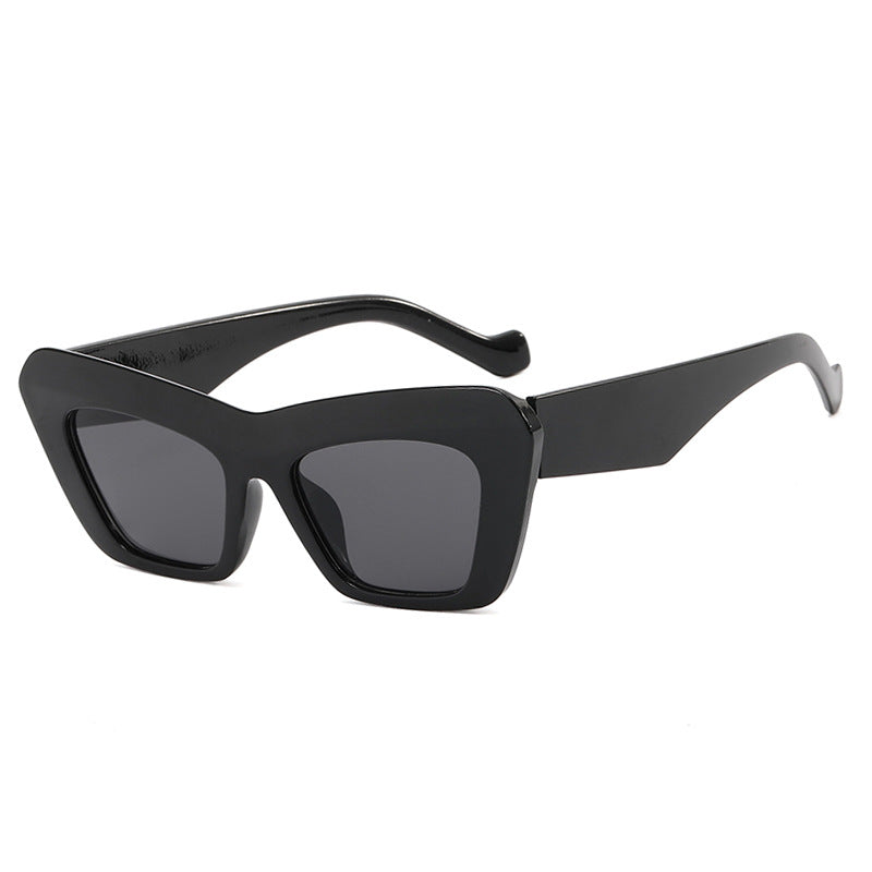 Cat Eye Wide Temple Hip Hop Sunglasses