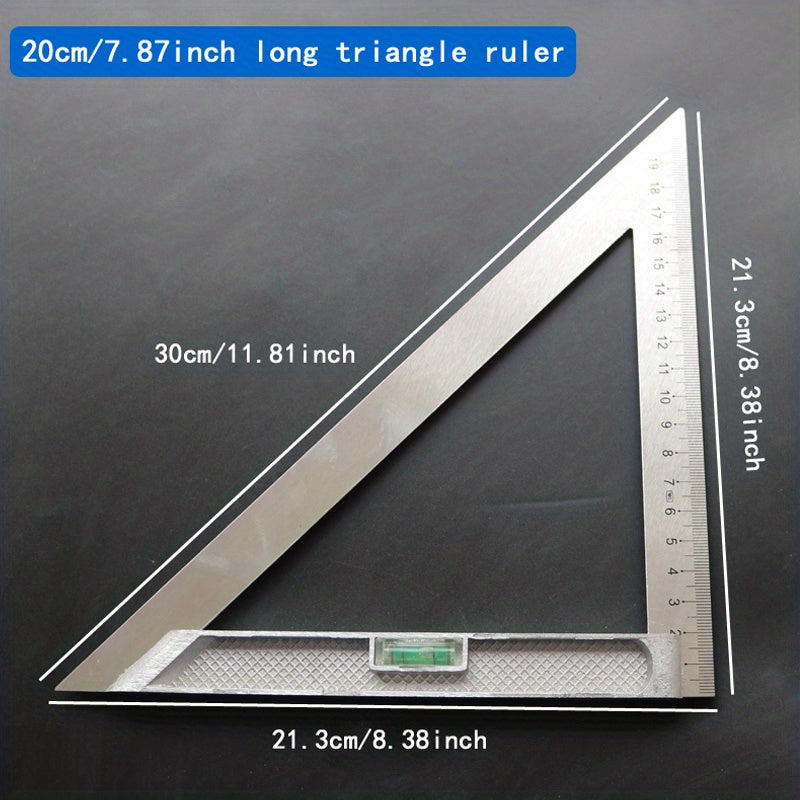 Large Size Triangle Plate Aluminum Alloy 45 Degree Stainless Steel Angle Ruler