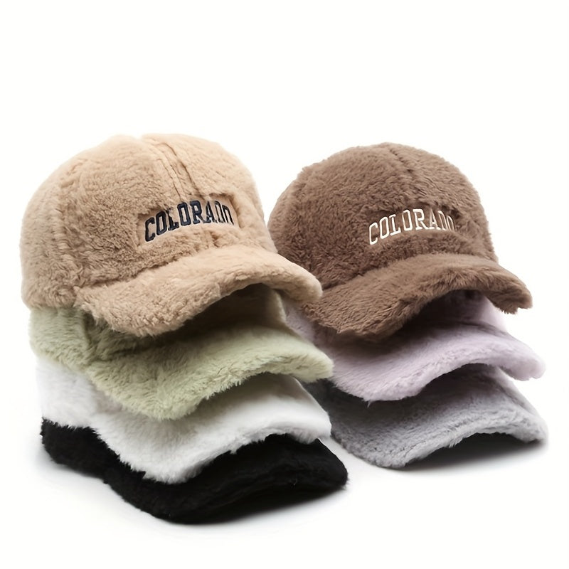 Unisex Plush Baseball Cap with Letter Embroidery for Sport