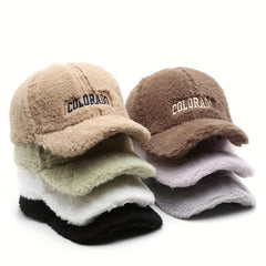 Unisex Plush Baseball Cap with Letter Embroidery for Sport