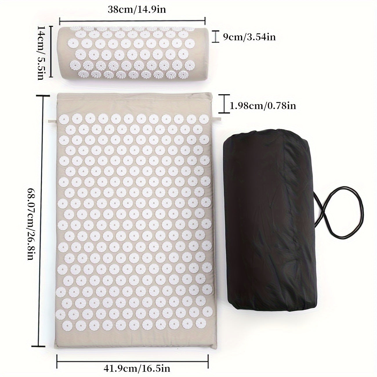 Yoga Acupressure Massage Mat and Pillow Set for Muscle Relaxation