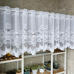 Floral Lace Curtain Valance for Kitchen Bathroom