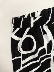 Geo Print Palazzo Pants High Waist Summer Women's Casual Pants
