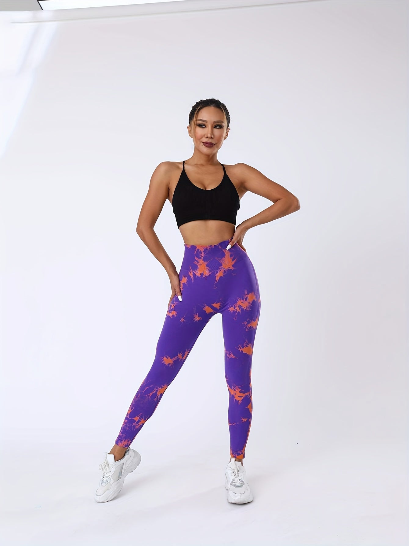 Tie Dye Seamless Sports Leggings High Waist Yoga Elastic Tights