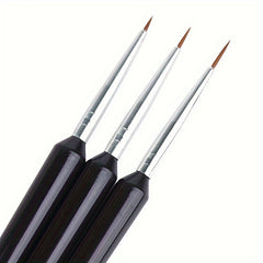 Set of 3 Fine Detail Paint Brushes for Outlining and Practicing